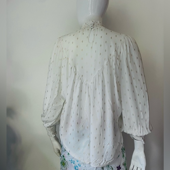 solitaire ivory top with gold dots top Blouse - Picture 4 of 10